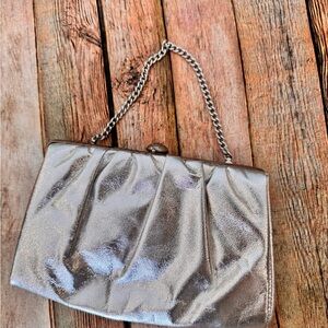 Silver Chain Clutch